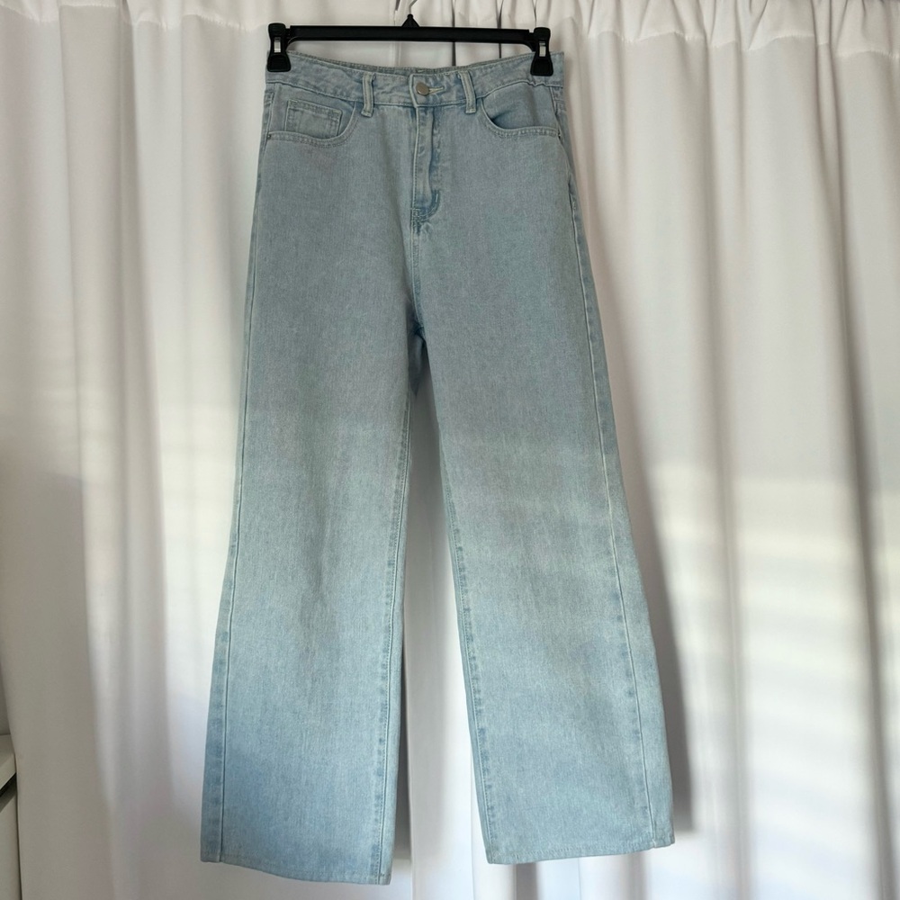 SHEIN Dazy Light Blue High Waisted Straight Leg Jeans